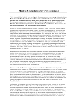 Markus Schneider: Erstveröffentlichung