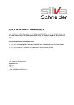 silva schneider garantiebestimmungen