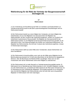 PDF Wahlordnung für die Wahl der Vertreter der