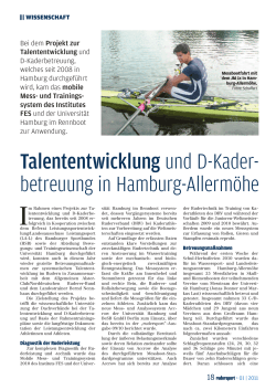 Talententwicklung und D-Kader- betreuung in Hamburg