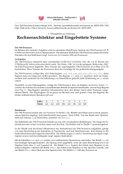 Rechnerarchitektur und Eingebettete Systeme - Informatik