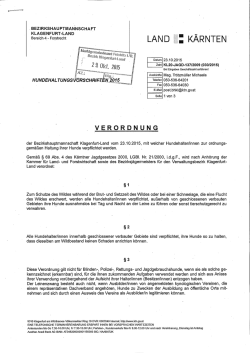 Hundehaltungsvorschriften 2015 - Gemeinde Feistritz im Rosental
