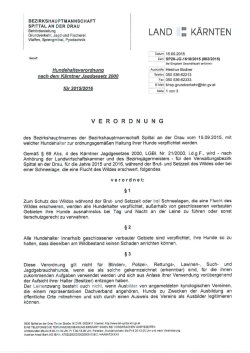 Hundehalteverordnung 2015/2016