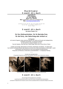 Informationen zum Musiktheater Sowohl-Als-Auch