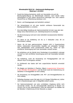 Silvesterpfad 2015/16 – Gastronomie Bedingungen Stand per 1.10