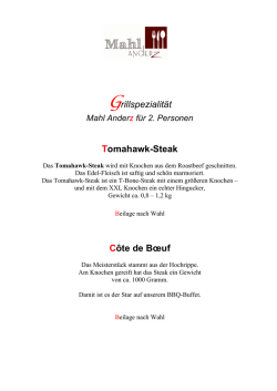 Grillspezialit&auml;t Tomahawk