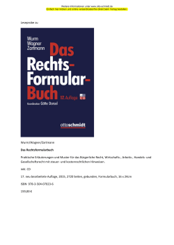 Leseprobe zu Wurm/Wagner/Zartmann, Das Rechtsformularbuch