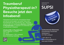 Traumberuf Physiotherapeut/-in? Besuche jetzt den Infoabend!