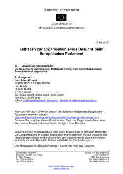 Leitfaden für die Organisation eines Besuchs im Europäischen