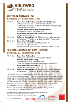 Eröffnung Holzweg Thal Samstag, 26. September 2015