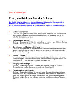 Energieleitbild des Bezirks Schwyz