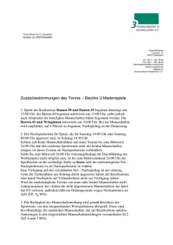 Zusatzbestimmungen Tennis-Bezirk 3 - Tennis