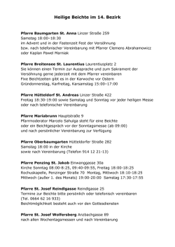 Heilige Beichte im 14. Bezirk