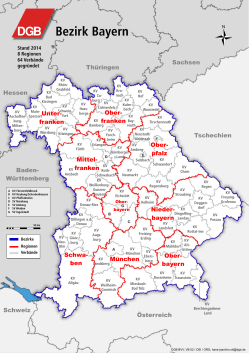 DGB Bezirk Bayern mit 64 Verbänden