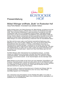 Pressemitteilung Möbel Wikinger eröffnete „Butik“ im Rostocker Hof