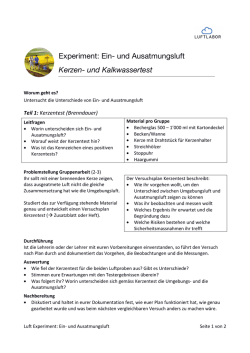 Experiment: Ein- und Ausatmungsluft Kerzen