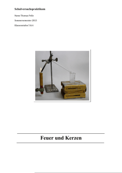 Feuer und Kerzen - Unterrichtsmaterialien Chemie