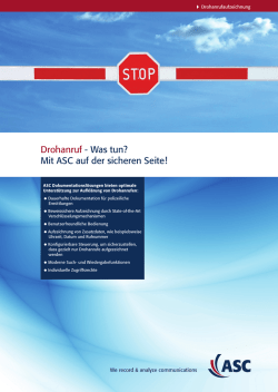 Drohanruf - Was tun? Mit ASC auf der sicheren Seite!