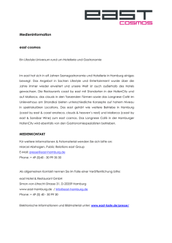 east cosmos Presseinformation PDF