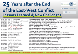 25 Years after the End of the East-West Conflict - Osteuropa