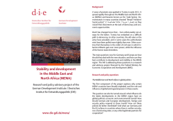Stability and development in the Middle East and North Africa (MENA)
