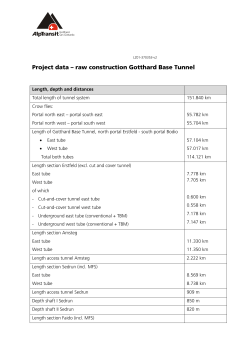 Project key figures about the Gotthard Base