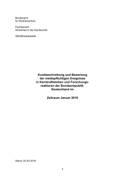 Monatsbericht 2016/01 - Bundesamt für Strahlenschutz