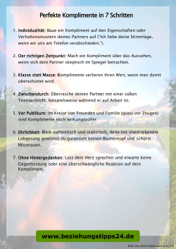 Perfekte Komplimente in 7 Schritten www.beziehungstipps24.de