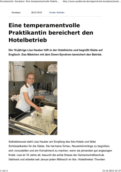 Eine temperamentvolle Praktikantin bereichert den