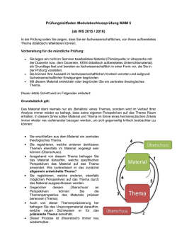 Informationen zur Modulpr&uuml;fung MAM 5
