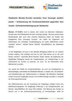 pressemitteilung - Stadtwerke Menden