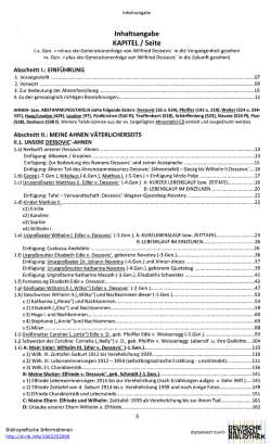Inhaltsangabe KAPITEL/Seite