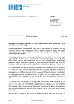Neuregelung der Dienstleistungen bei der Familienforschung im