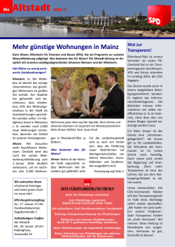 Ausgabe 2015 / 3 Mehr günstige Wohnungen in Mainz - SPD