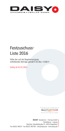 Festzuschuss- Liste 2016 - DAISY Akademie + Verlag