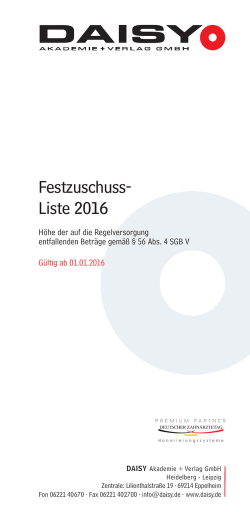 Festzuschuss- Liste 2016 - DAISY Akademie + Verlag