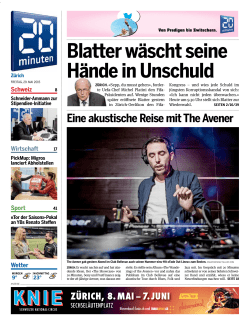 Blatter wäscht seine Hände in Unschuld