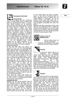 Gottvertrauen 1.Mose 18, 16-33