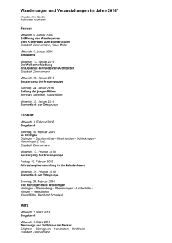 Jahresprogramm 2016 - Schw&auml;bischer Albverein | Zuffenhausen