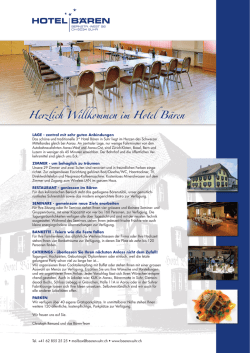 Herzlich Willkommen im Hotel B&auml;ren