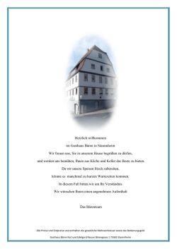 Herzlich willkommen im Gasthaus B&auml;ren in Stammheim Wir freuen