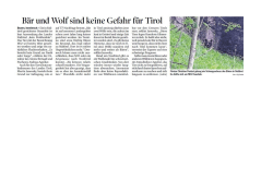 148 kB 06.08.2015 06.08.2015, Bär und Wolf sind keine Gefahr für