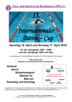 13. Internationaler Bären-Cup in Filderstadt