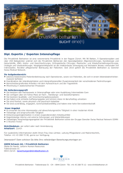 Dipl. Expertin / Experten Intensivpflege