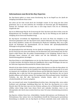 Informationen zum Beruf des Ray