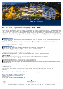 Dipl. Expertin / Experten Intensivpflege , 80%