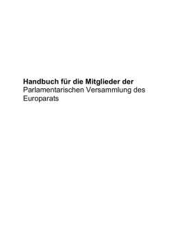 Handbuch f&uuml;r die Mitglieder der Parlamentarischen Versammlung