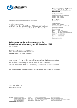 Dokumentation der Voll&middot;versammlung der Menschen mit