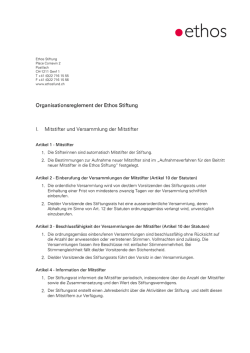 I. Mitstifter und Versammlung der Mitstifter