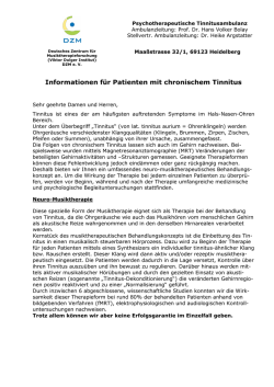 Informationsblatt f&uuml;r Patienten